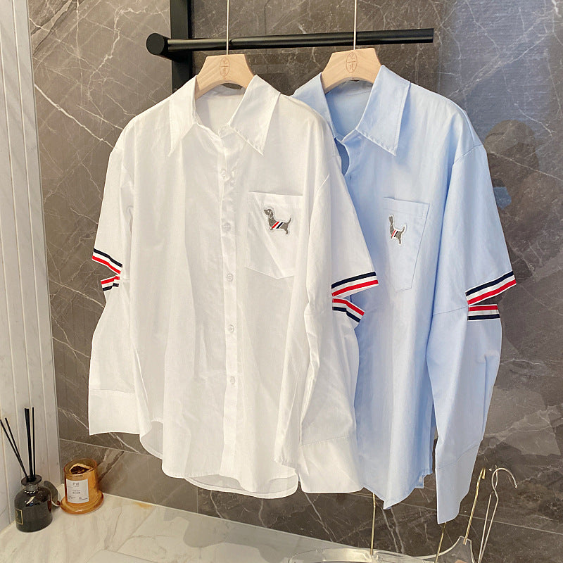 Women's Pink Striped Shirt(复制) THOM TREND