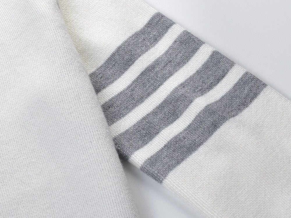 Four-Stripe Pink V-Neck Cardigan(副本) THOM TREND