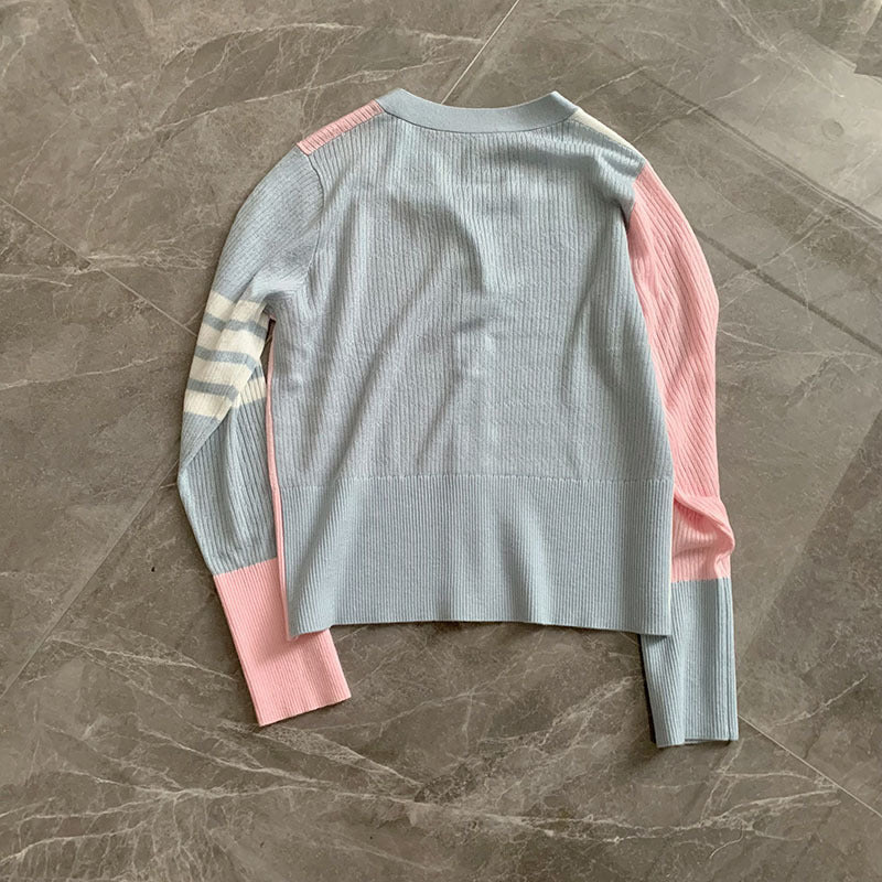 Striped V-neck long sleeves(副本) THOM TREND