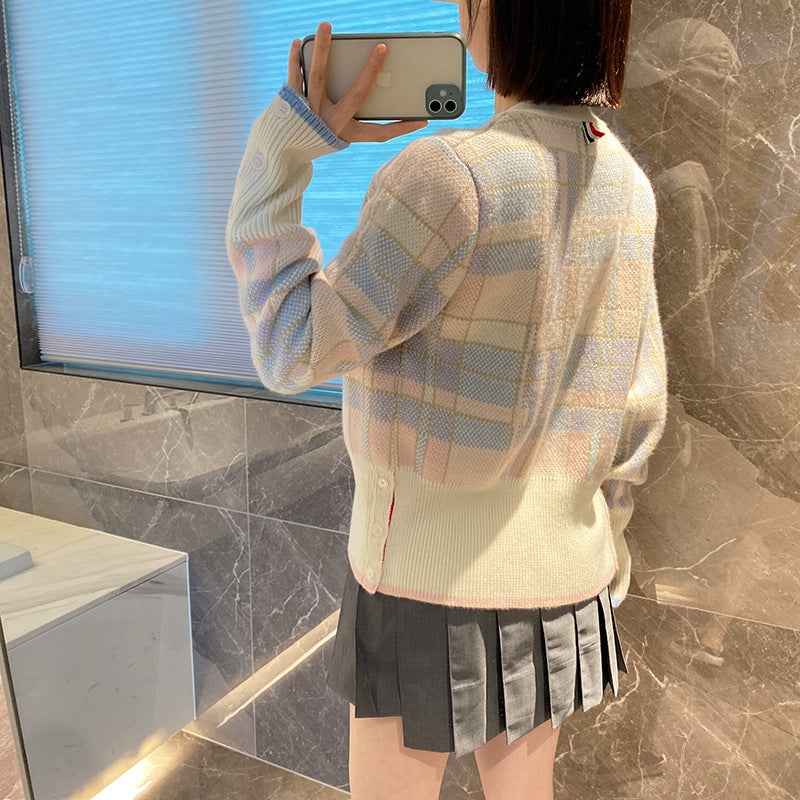 Women's jacquard cardigan sweater(副本) THOM TREND