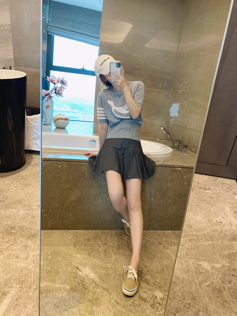 Contrast hem wool short skirt(复制) THOM TREND