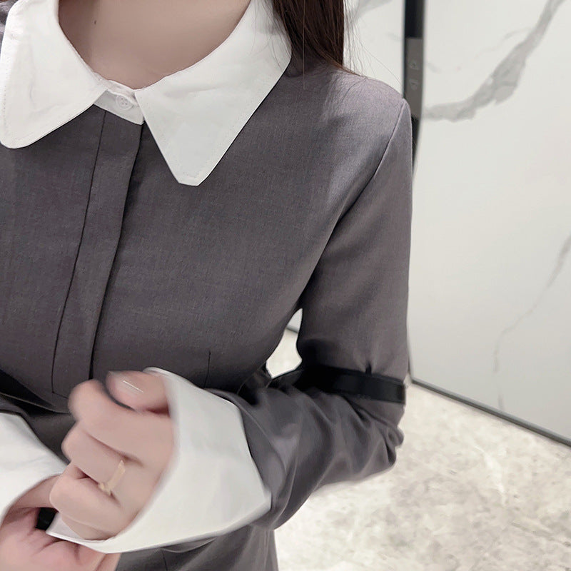 Hooded contrast cardigan and skirt set(复制) THOM TREND