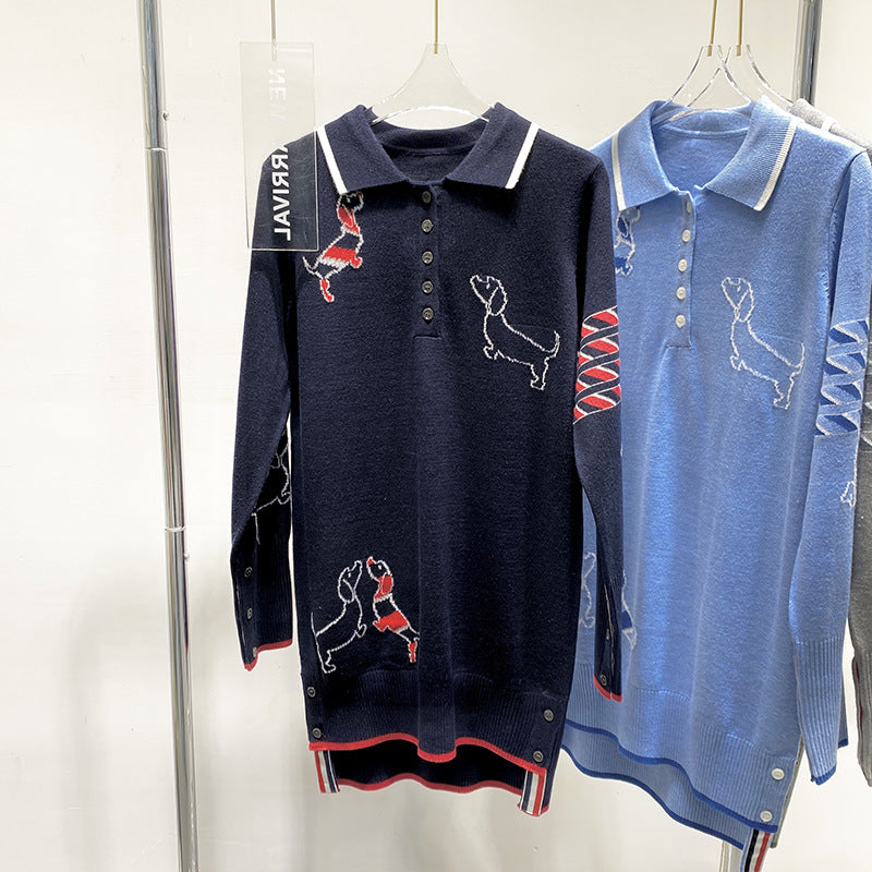 Drawstring Puppy Collar Long Sleeve Dress(复制) THOM TREND