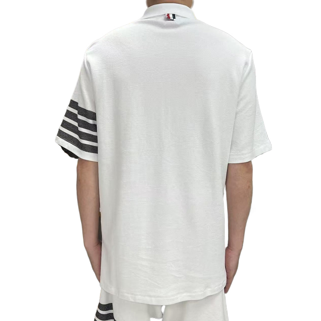 Men's Honeycomb Piqué Lapel T-Shirt THOM TREND