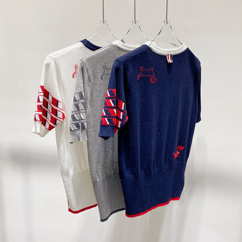 Women's back puppy polo short sleeve(副本) THOM TREND