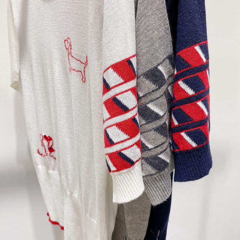 Women's back puppy polo short sleeve(副本) THOM TREND