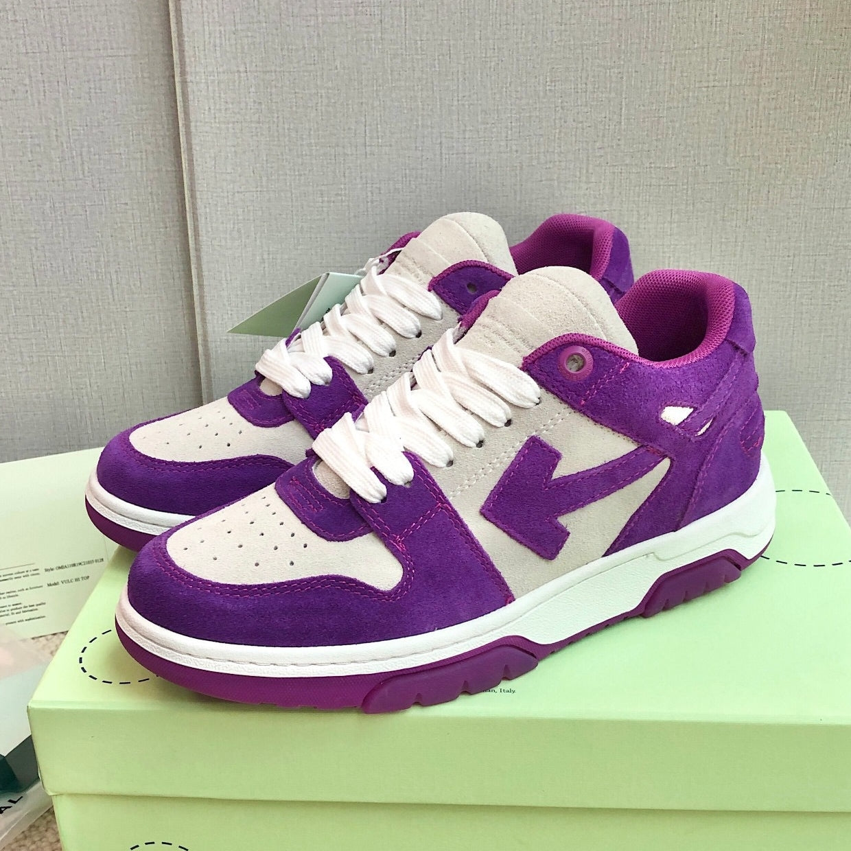 OFF-Whlte Genuine Leather Sneakers#68 4-Bar