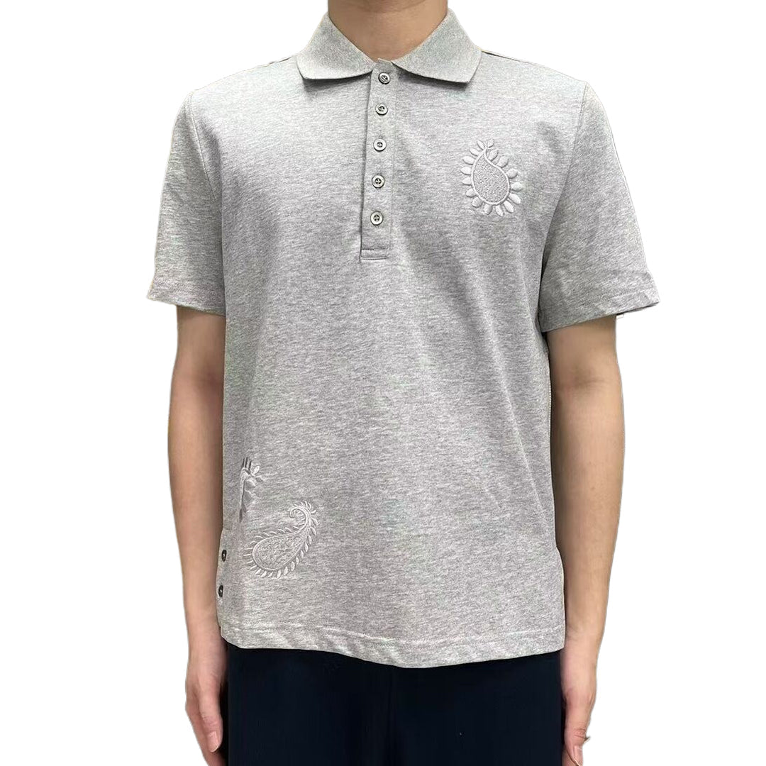 2025SS Men's floral embroidered T-shirt THOM TREND