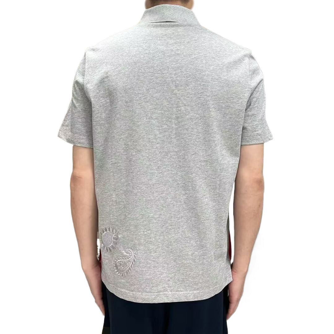 2025SS Men's floral embroidered T-shirt THOM TREND