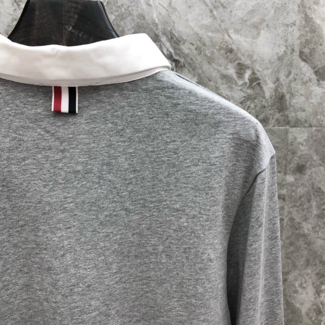 2025SS Lapel long-sleeved T-shirt THOM TREND
