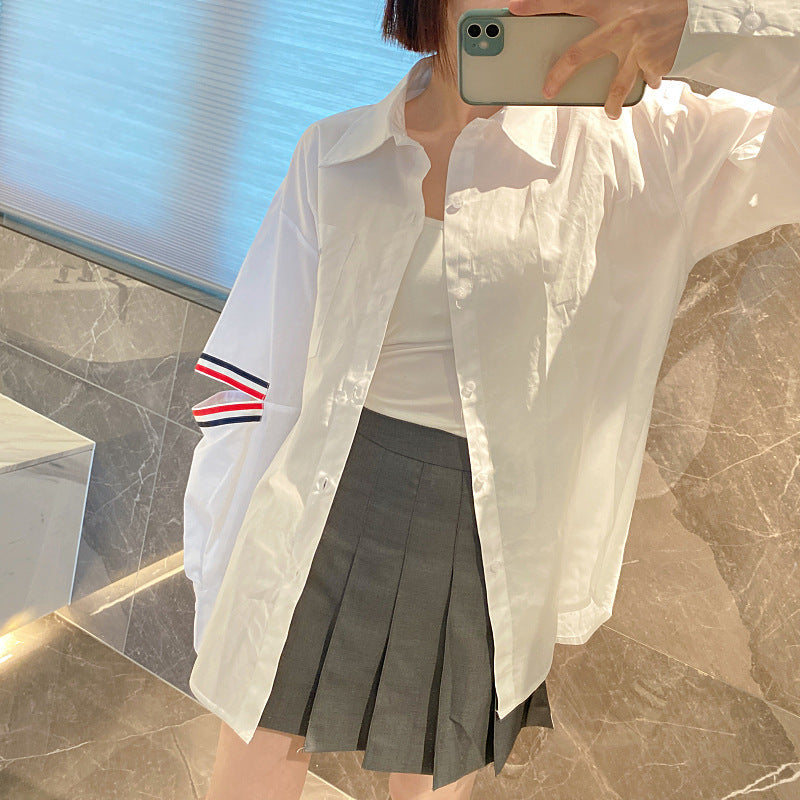 Women's Pink Striped Shirt(复制) THOM TREND