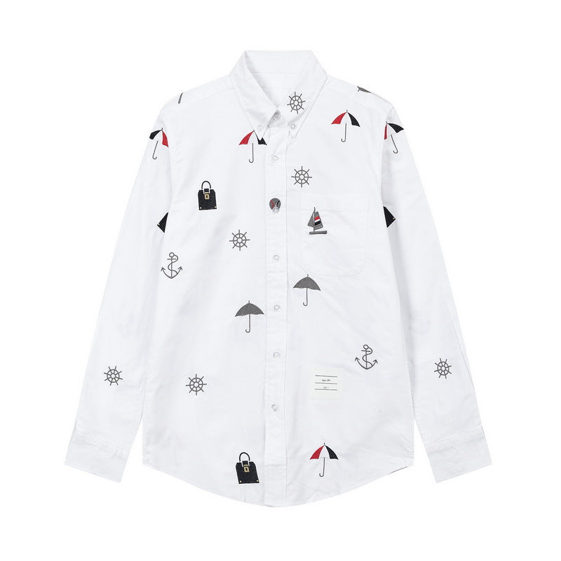 Men's four-stripe inner placket shirt(副本) THOM TREND