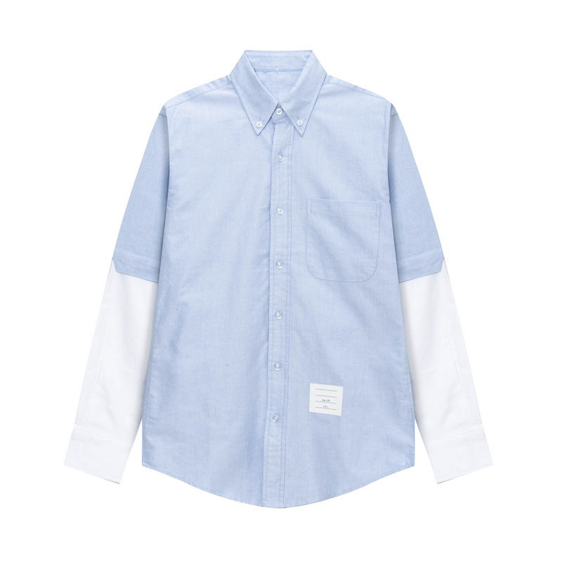 White and grey colorblock shirt(副本) THOM TREND