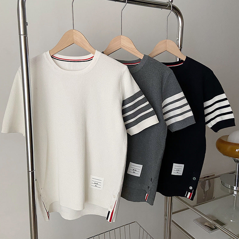 Short-Sleeved Knitted Track Suit
