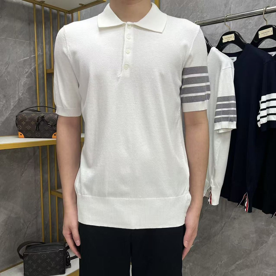2025 SS Men's sailboat embroidered POLO short sleeve THOM TREND