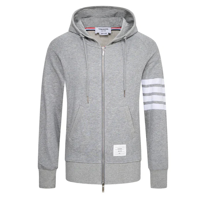 Four-bar Hoodie by Thom Browne, garment detail view