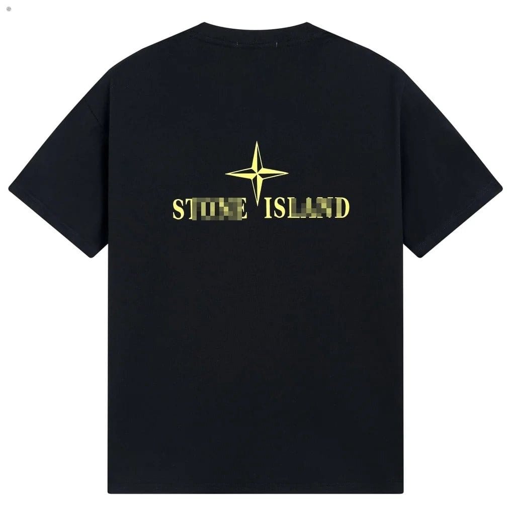 Stone Island Star Wordmark Back Graphic Cotton T-Shirt - White back view