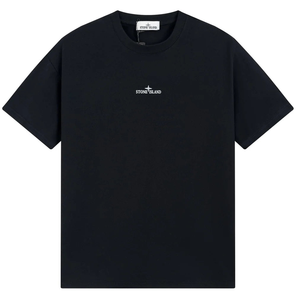 Stone Island Abstract Monochrome Back Graphic Cotton T-Shirt - White product detail view