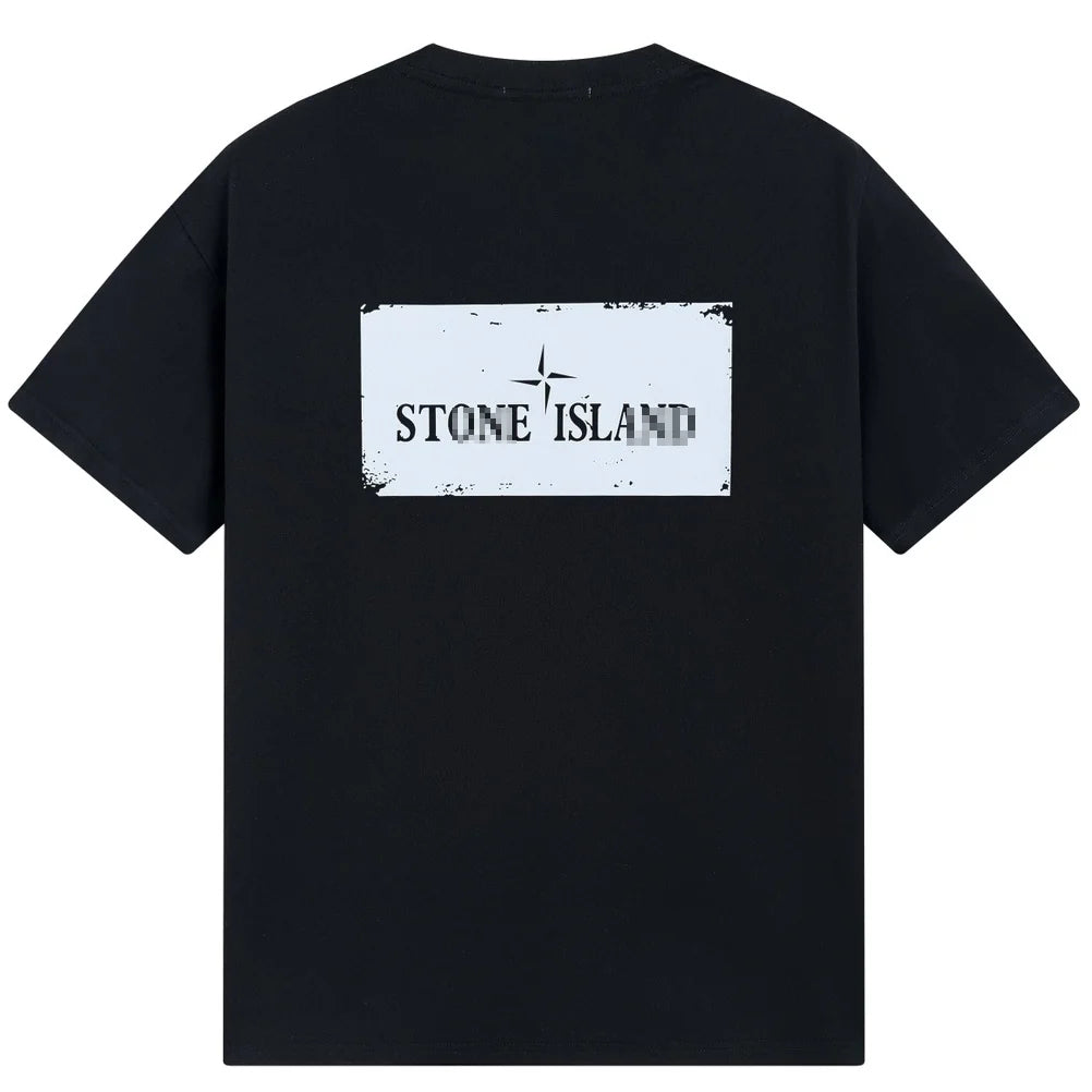 Stone Island Framed Wordmark Graphic Cotton T-Shirt - White product detail view