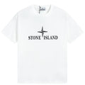 Stone Island Star Wordmark Graphic Cotton T-Shirt - White front view