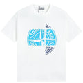 Stone Island Fragmented Blue Compass Cotton T-Shirt - White product detail view