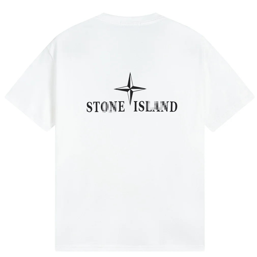 Stone Island Star Wordmark Back Graphic Cotton T-Shirt - White product detail view