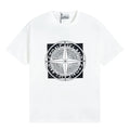 Stone Island Layered Compass Geometric Cotton T-Shirt - White product detail view