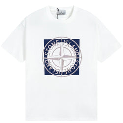 Stone Island Tonal Compass Square Graphic Cotton T-Shirt - White product detail view