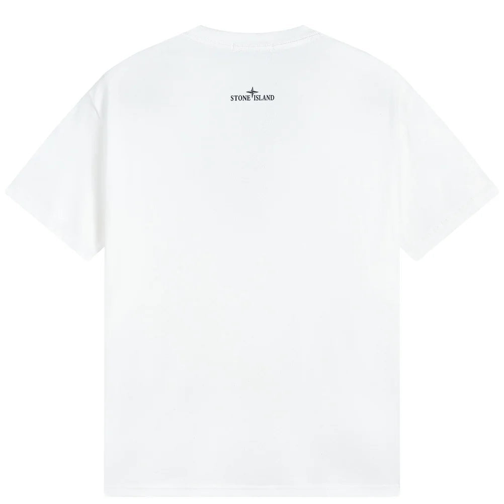 Stone Island Tonal Compass Square Graphic Cotton T-Shirt - White product detail view