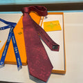 Louis Vuitton Style Men's Monogram Gradient Silk Tie - Detail Image 8