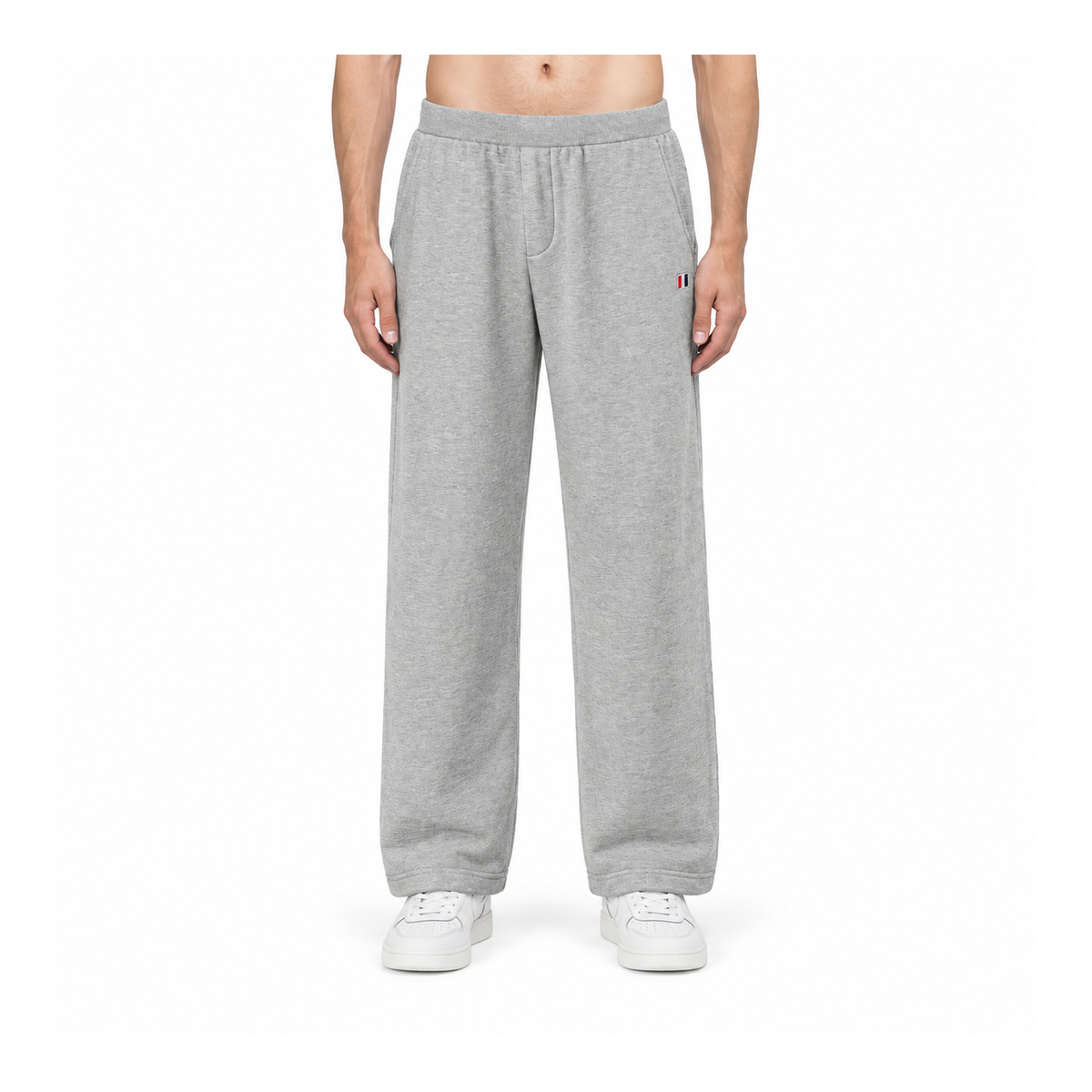 Thom Browne Style Men's Casual Wide - Leg Pants - Cotton Signature Four-Bar Detail - Main Image