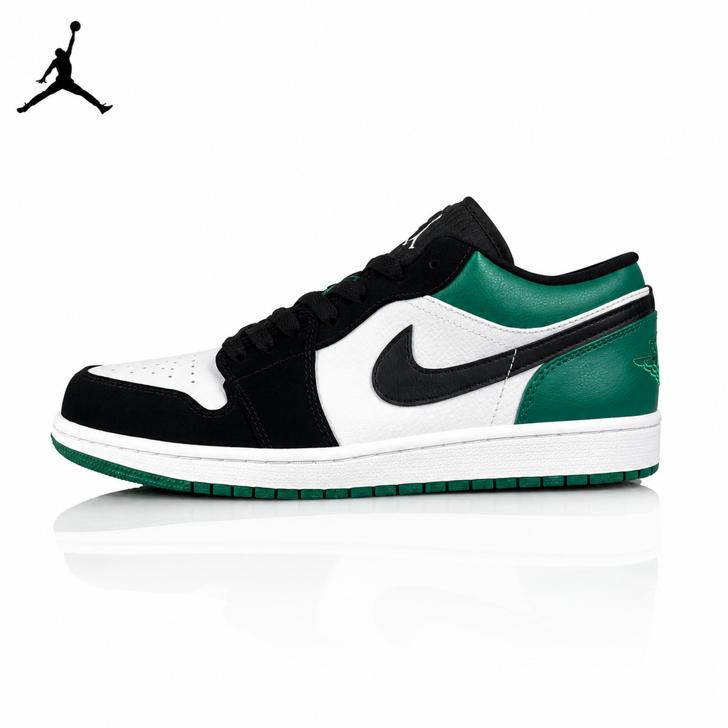 Air Jordan 1 Low Black/Green Toe 553558-113 Unisex Sneakers main product view