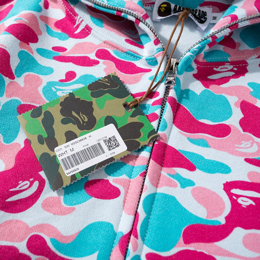 BAPE Miami City Pink Blue Camo Shark Hoodie product view 9