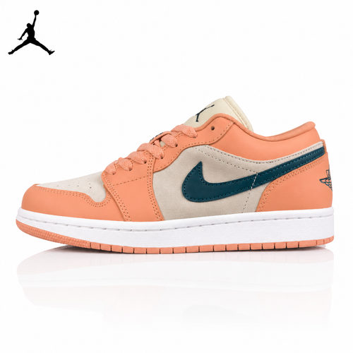 Air Jordan 1 Low Grey/Pink/Green Hook Unisex Sneakers DC0774-800 main product view