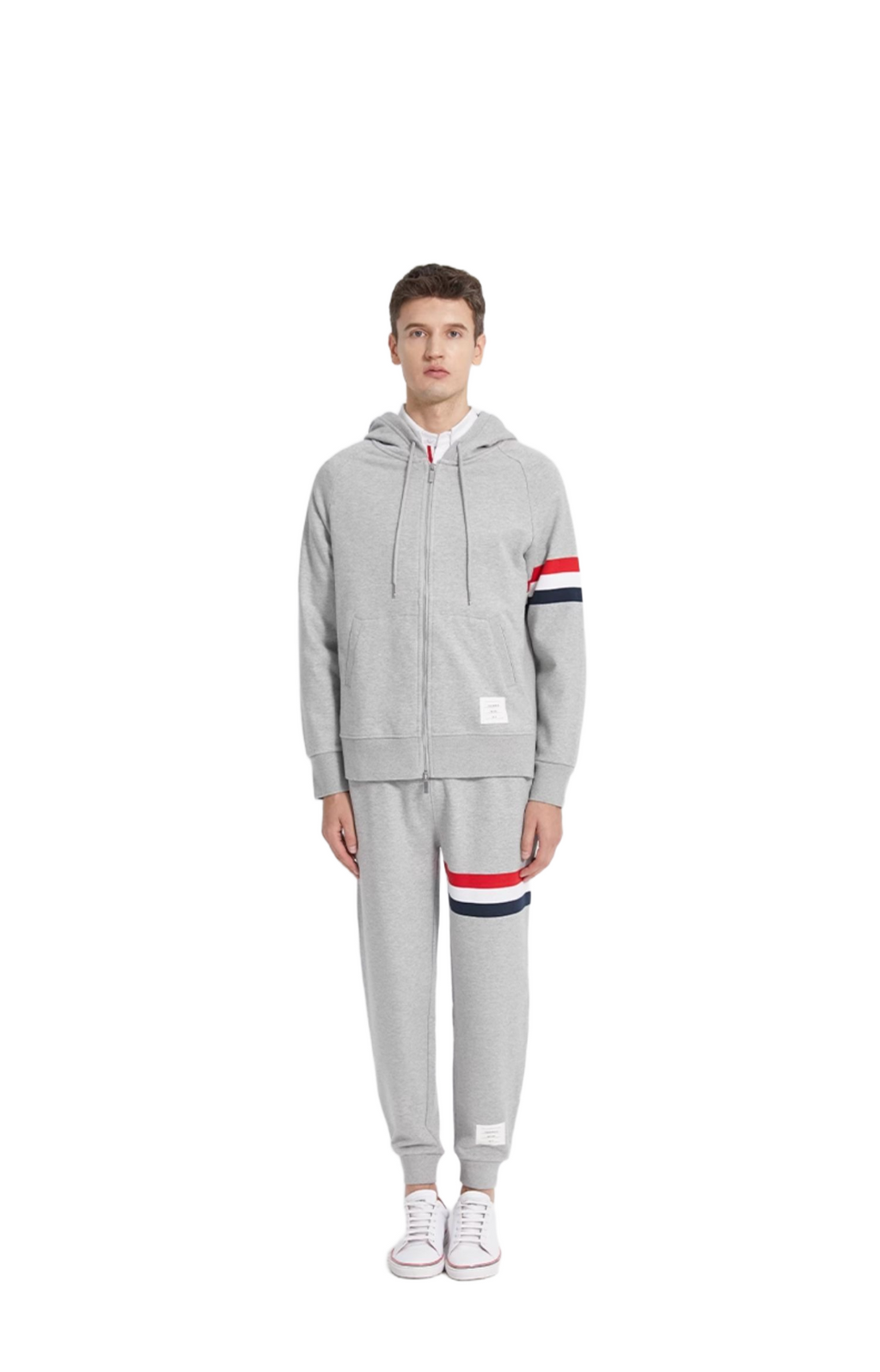 Unisex jacket by Thom Browne, garment detail view
