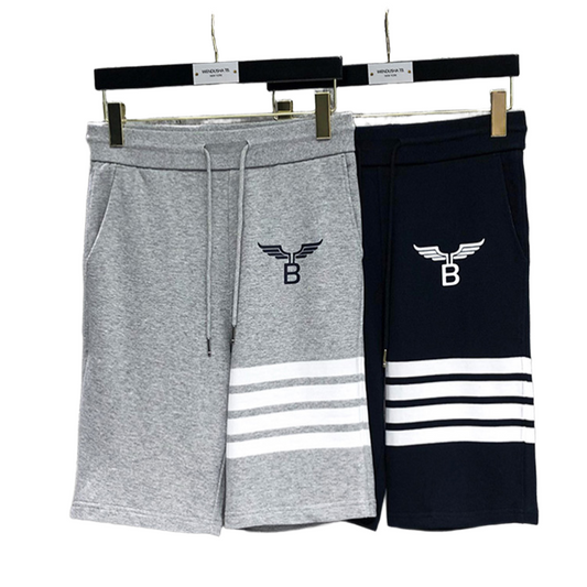 Letter-print yarn-dyed shorts THOM TREND