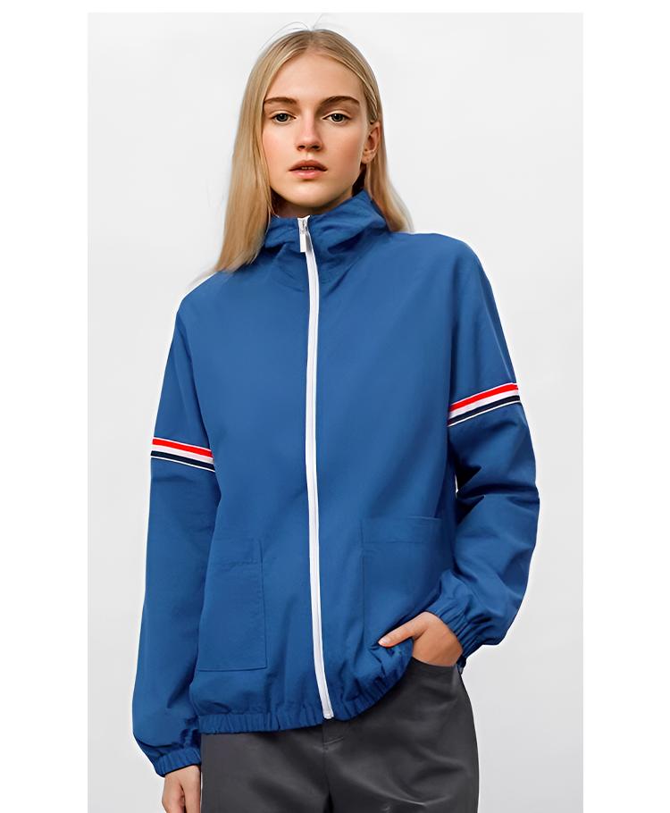 Unisex lightweight jacket by Thom Browne, outerwear detail view