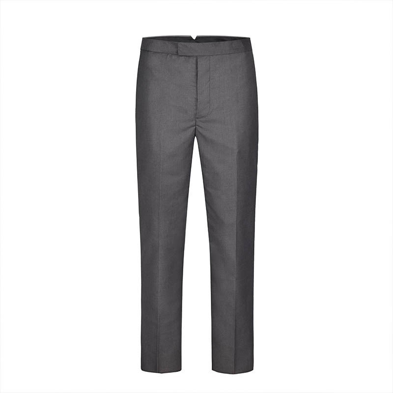 Thom Browne Style Men's Tailored Trousers with Signature Four-Bar Detail - Image 2