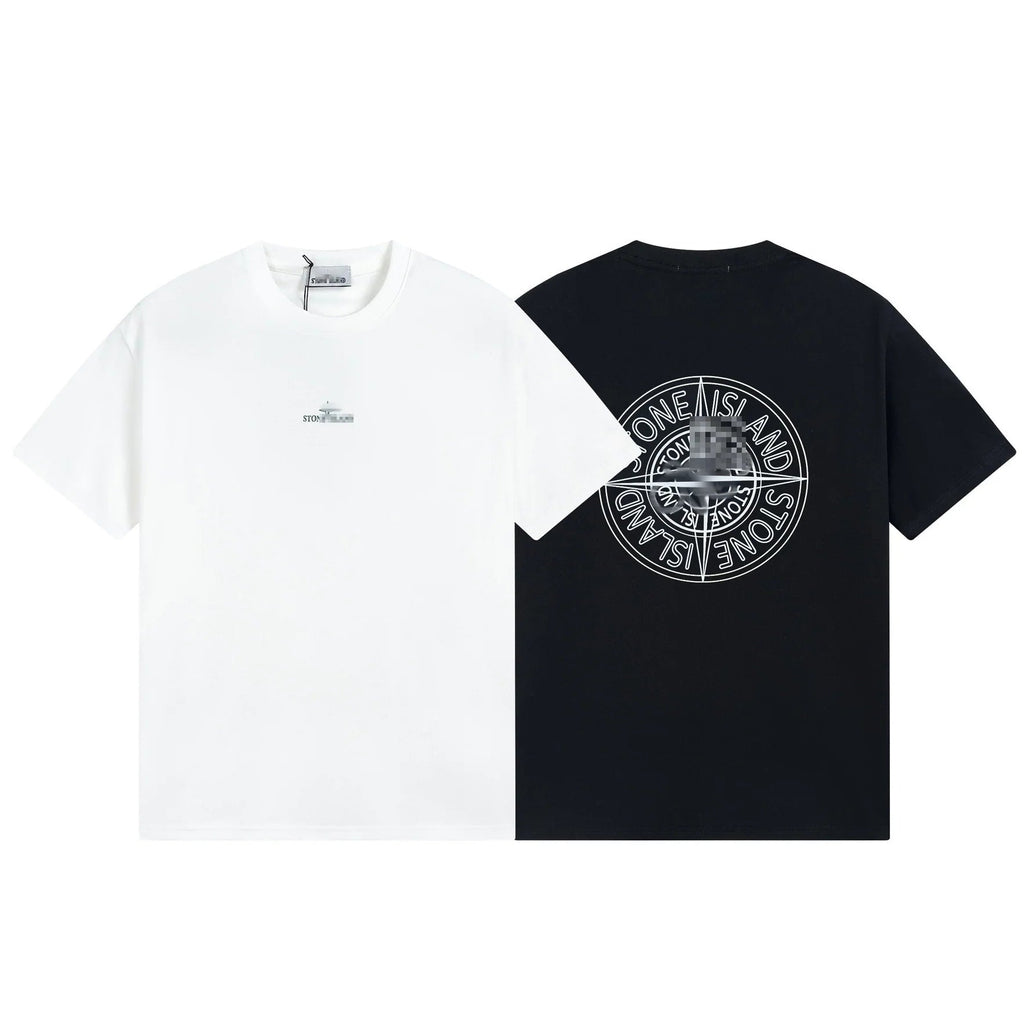 Stone Island Concentric Compass Back Graphic Cotton T-Shirt - White product detail view