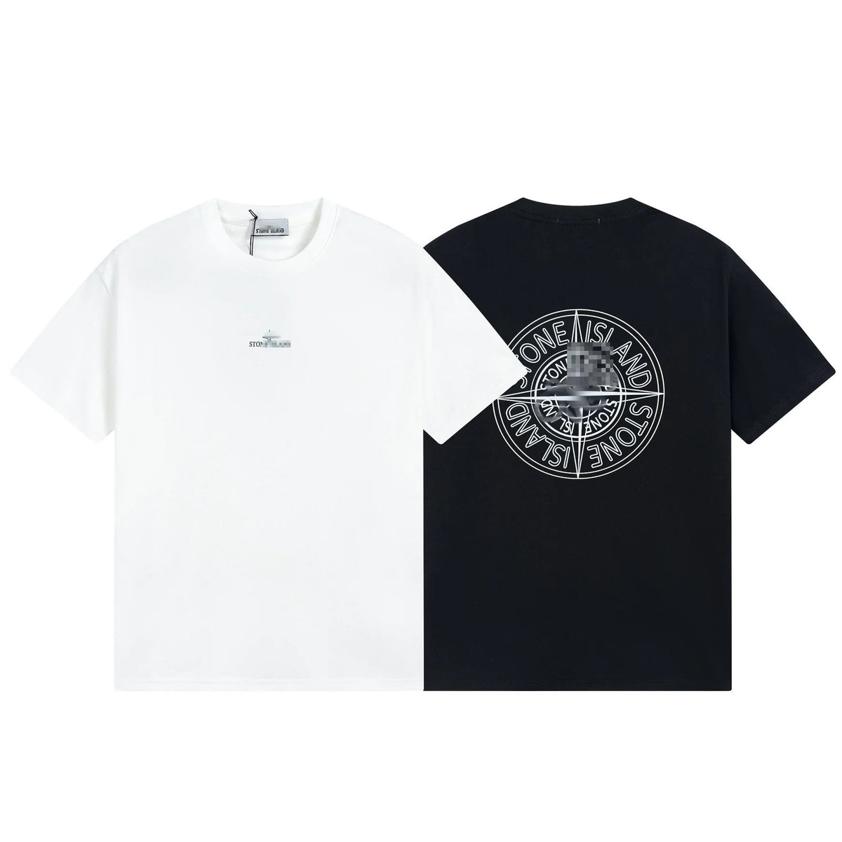 Stone Island Concentric Compass Back Graphic Cotton T-Shirt - White product detail view