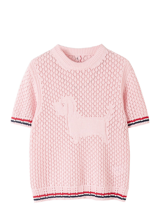 2026SS Tri-Color Stripe Hem Wool Knit Cardigan（副本） THOM TREND
