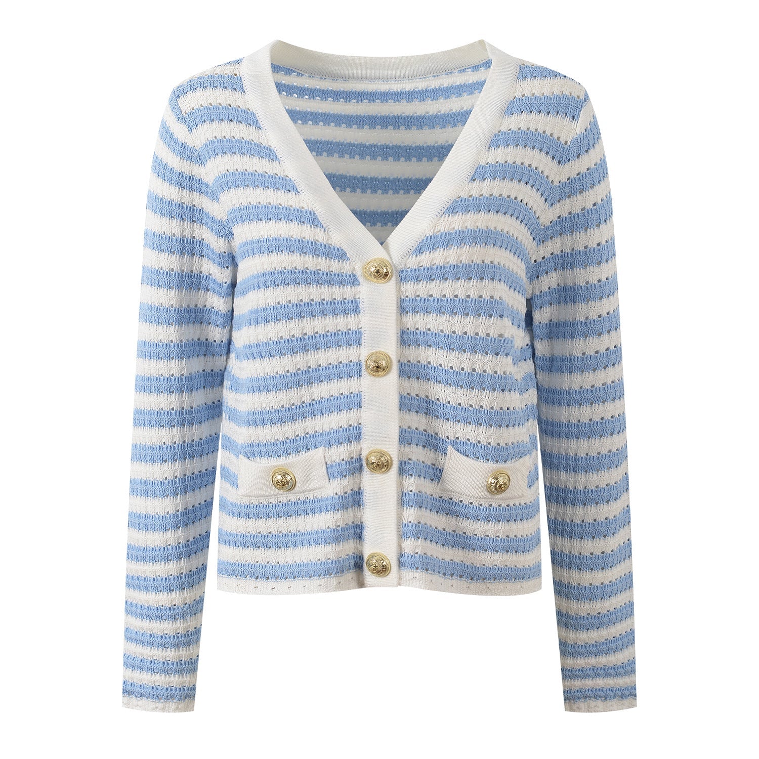 2025SS striped contrast cardigan THOM TREND