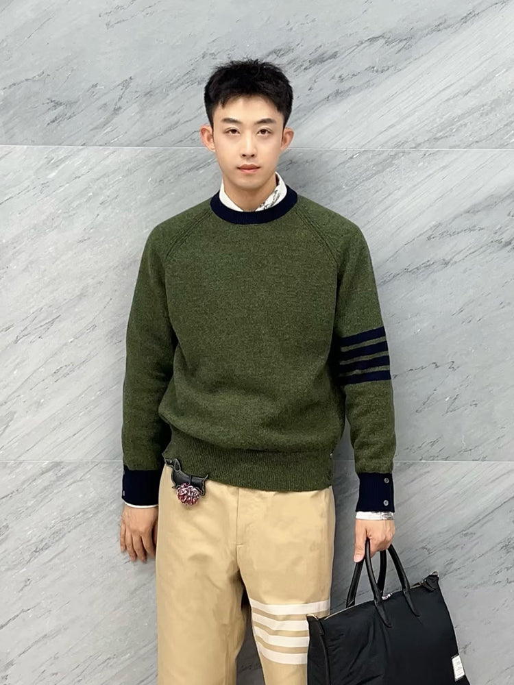 Unisex sweaters by Thom Browne, knitwear detail view