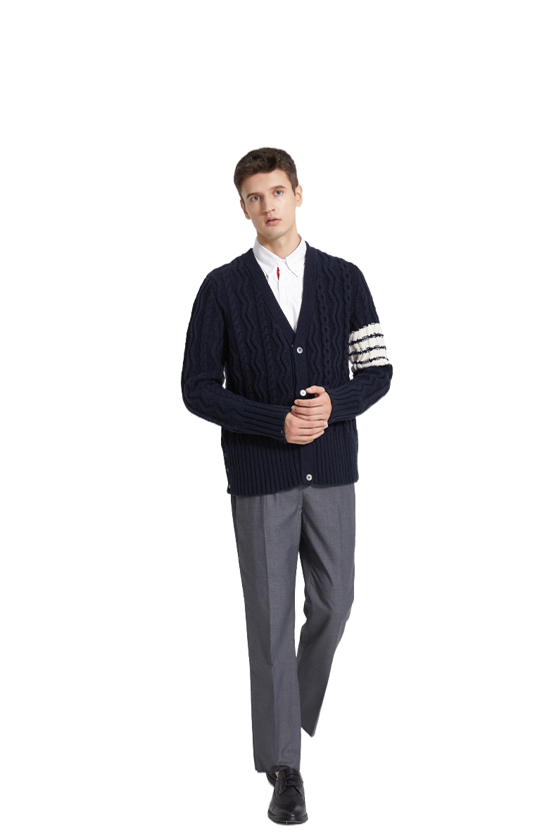 Sweater Jacket by Thom Browne, knitwear detail view