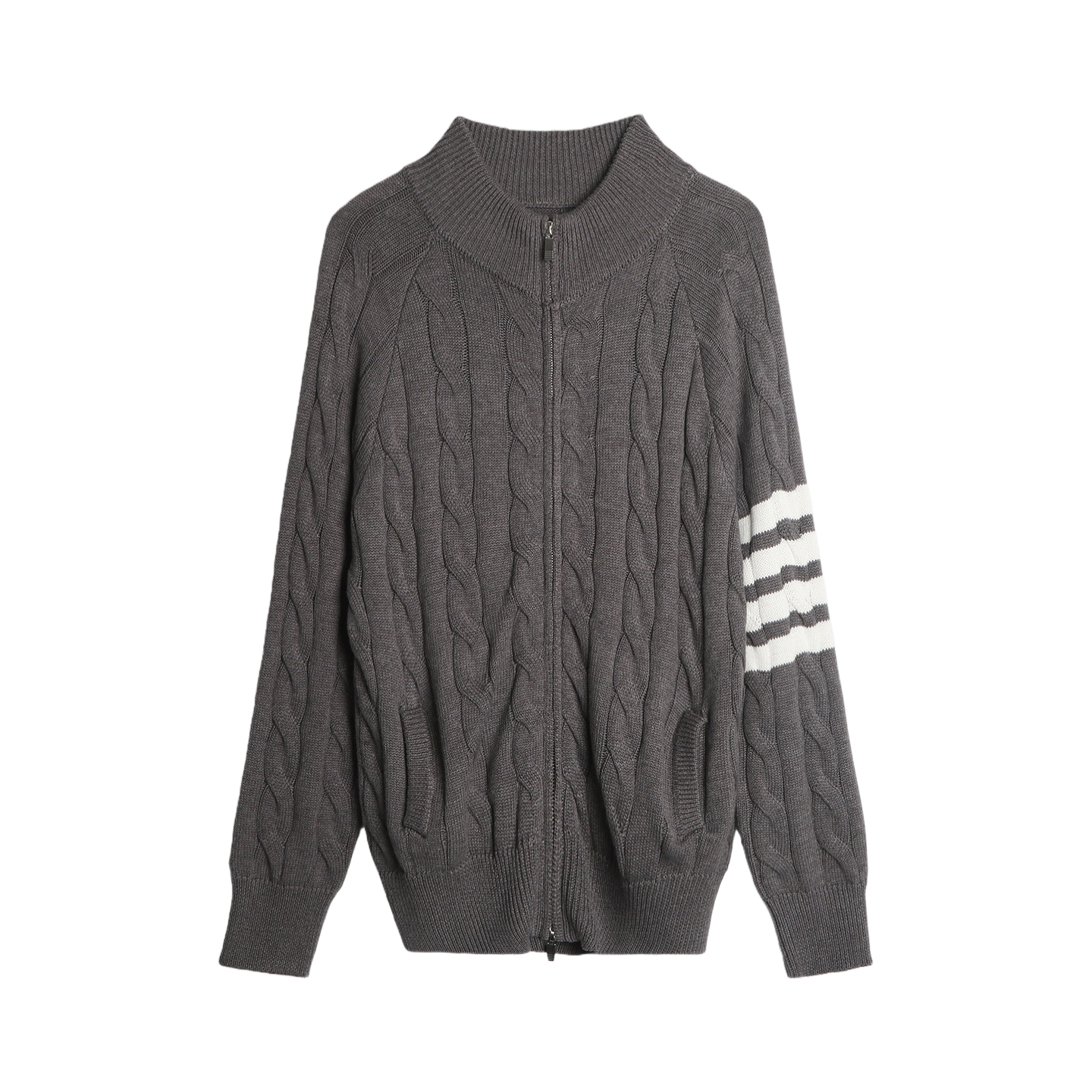 2025SS Cable knit zippered cardigan THOM TREND