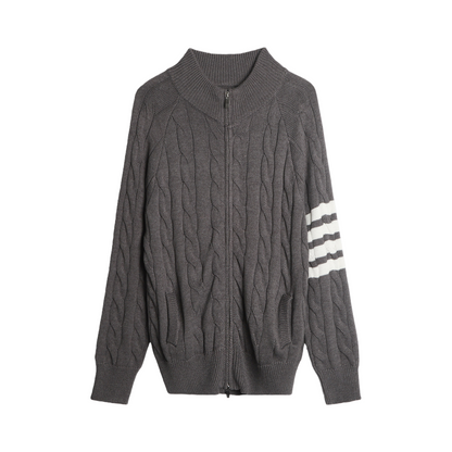 2025SS Cable knit zippered cardigan THOM TREND
