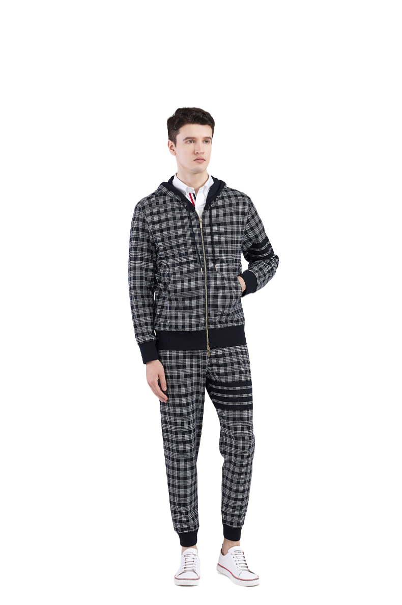 Thom Browne Style Unisex Casual Sweatpants with Signature Four-Bar Detail - Image 8