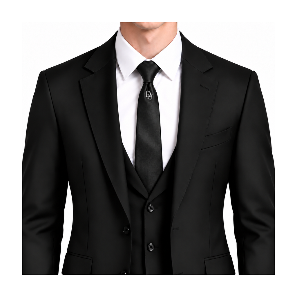 Dior Style Men's Oblique Logo Silk Tie - Model Main Image