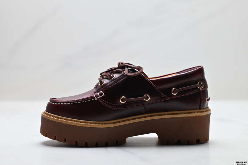 Timberland Burgundy Women's Platform Boat Shoe - detail image 3