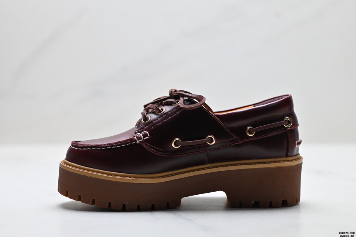 Timberland Burgundy Women's Platform Boat Shoe - detail image 3